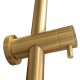 10 inch 250mm Round Brushed Yellow Gold Twin Shower Station Top Inlet