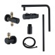 8 inch Round Matte Black Twin Shower Set Selectable Top/Bottom Water Inlet with Push Button Diverter 8 inch Round Matte Black Twin Shower Set Selectable Top/Bottom Water Inlet with Push Button Diverter