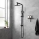 8 inch Round Matte Black Twin Shower Set Selectable Top/Bottom Water Inlet with Push Button Diverter 8 inch Round Matte Black Twin Shower Set Selectable Top/Bottom Water Inlet with Push Button Diverter
