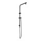 8 inch Round Matte Black Twin Shower Set Selectable Top/Bottom Water Inlet with Push Button Diverter