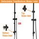 8 inch Round Matte Black Twin Shower Set Selectable Top/Bottom Water Inlet with Push Button Diverter
