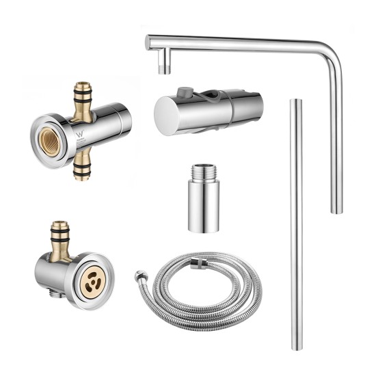 8 inch Round Chrome Twin Shower Set Selectable Top/Bottom Water Inlet with Push Button Diverter 8 inch Round Chrome Twin Shower Set Selectable Top/Bottom Water Inlet with Push Button Diverter