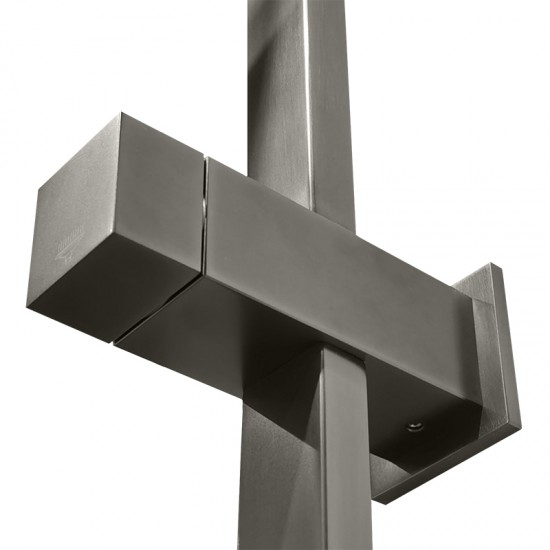 10 inch Square Gunmetal Grey Twin Shower Top Water Inlet