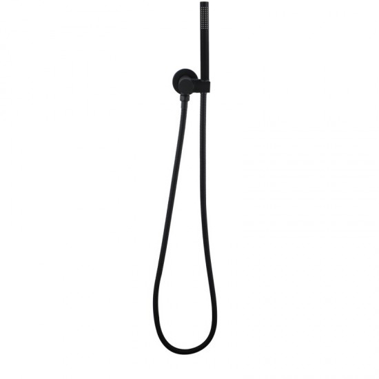 Round Nero Black Hand Held Shower Set with Wall Connector