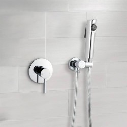 Round Chrome Handheld Shower With Bidet Spray Shower Mixer Tap Set Round Chrome Handheld Shower With Bidet Spray Shower Mixer Tap Set