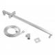 Square Chrome Shower Rail with handheld shower