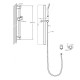 Square Chrome Shower Rail with handheld shower