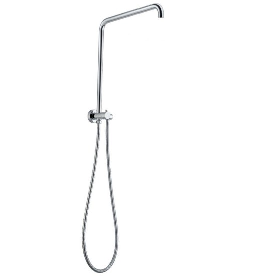300mm Height Chrome Round Twin Shower Set Top Water Inlet