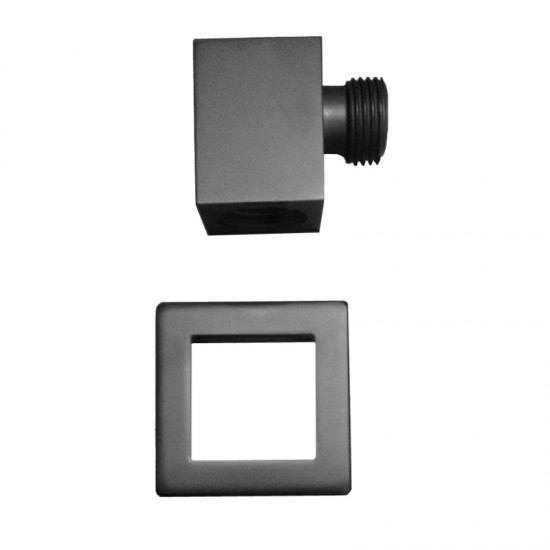 Water Inlet Shower Head Wall Elbow Square Brass Connector Connection Water Hose Inlet Matt Black