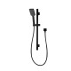 Square Black Wall Mounted Sliding Rail with Handheld Shower and Water Hose & Wall Connector