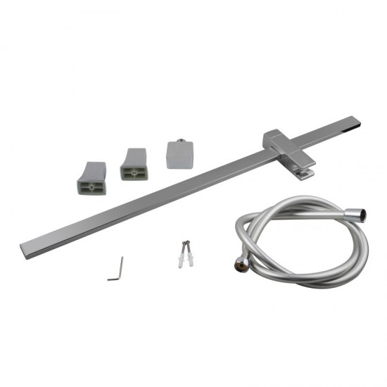 Square Chrome Sliding Shower Rail with 3 Functions Handheld Shower