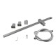 Square Chrome Sliding Shower Rail with 3 Functions Handheld Shower