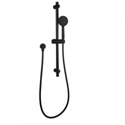 Round Black Adjustable Shower Rail with Round Black Handheld Shower Round Black Adjustable Shower Rail with Round Black Handheld Shower
