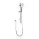 Round Chrome Adjustable Shower Rail with Handheld Shower Set