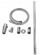 Round Chrome Adjustable Shower Rail with Handheld Shower Set