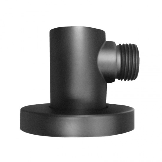 Water Inlet Shower Wall Elbow Round Brass Connector Connection Water Hose Inlet Matt Black