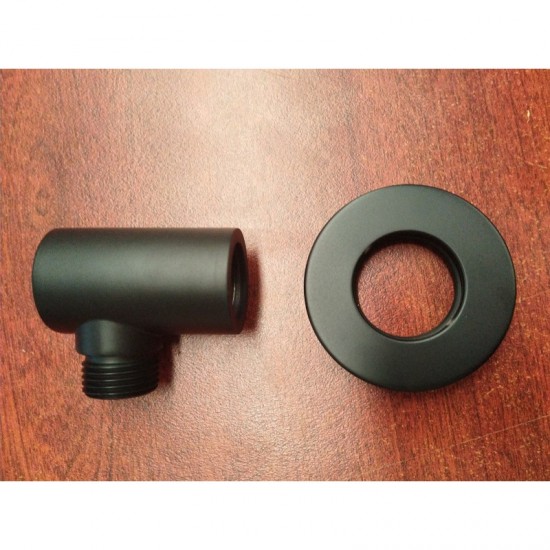 Water Inlet Shower Wall Elbow Round Brass Connector Connection Water Hose Inlet Matt Black