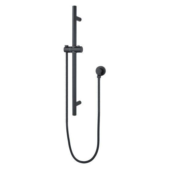 Round Matt black Shower Rail With Hand held Shower Set Round Matt black Shower Rail With Hand held Shower Set