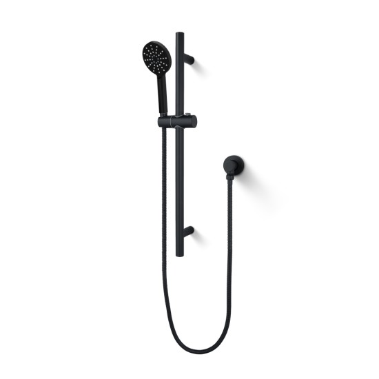 Round Matt black Shower Rail With Hand held Shower Set Round Matt black Shower Rail With Hand held Shower Set