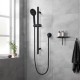 Round Matt black Shower Rail With Hand held Shower Set Round Matt black Shower Rail With Hand held Shower Set