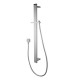 Square Chrome Sliding Shower Rail with Handheld Shower Wall Connector Set
