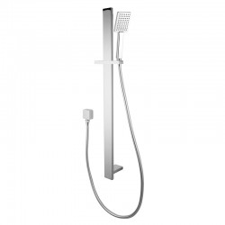 Square Chrome Sliding Shower Rail with Handheld Shower Wall Connector Set Square Chrome Sliding Shower Rail with Handheld Shower Wall Connector Set