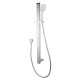 Square Chrome Sliding Shower Rail with Handheld Shower Wall Connector Set