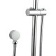 8 inch Round Chrome Twin Shower Set Top/Bottom Water Inlet with Brass Handheld Shower