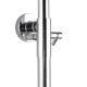 8 inch Round Chrome Twin Shower Set Top/Bottom Water Inlet with Brass Handheld Shower