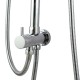 8 inch Round Chrome Twin Shower Set Top/Bottom Water Inlet with Brass Handheld Shower