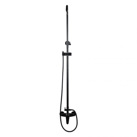 8 inch Round Matt Black Twin Shower Set Bottom Inlet