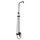 8 inch Round Matt Black Twin Shower Set Bottom Inlet