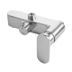 8 inch Square Chrome Bottom Water Inlet Twin Shower Set With Mixer