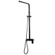 8 inch Round Bottom Water Inlet Black Twin Shower Set With Mixer