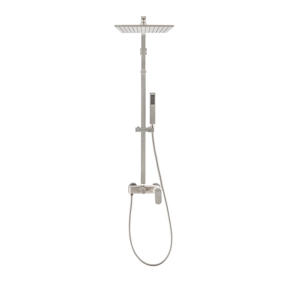 10 inch 250mm Square Brushed Nickel Shower Tower With Rain Head Bottom Water Inlet 10 inch 250mm Square Brushed Nickel Shower Tower With Rain Head Bottom Water Inlet