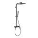 10 inch 250mm Square Gunmetal Grey Shower Tower With Rain Head Bottom Water Inlet