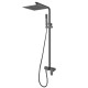 10 inch 250mm Square Gunmetal Grey Shower Tower With Rain Head Bottom Water Inlet 10 inch 250mm Square Gunmetal Grey Shower Tower With Rain Head Bottom Water Inlet