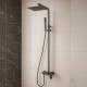 10 inch 250mm Square Gunmetal Grey Shower Tower With Rain Head Bottom Water Inlet 10 inch 250mm Square Gunmetal Grey Shower Tower With Rain Head Bottom Water Inlet