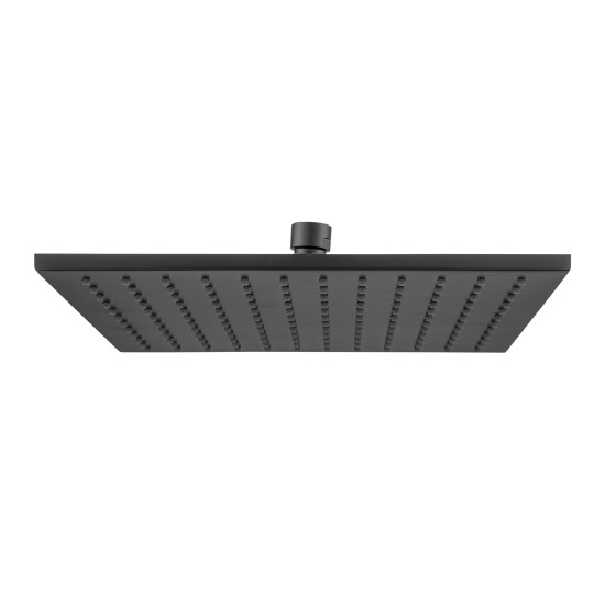 10 inch 250mm Square Gunmetal Grey Shower Tower With Rain Head Bottom Water Inlet