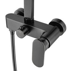 10 inch 250mm Square Gunmetal Grey Shower Tower With Rain Head Bottom Water Inlet 10 inch 250mm Square Gunmetal Grey Shower Tower With Rain Head Bottom Water Inlet