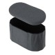 108L Oval Boucle Folding Ottoman Storage Bench Foldable Chair Deep Gray 108L Oval Boucle Folding Ottoman Storage Bench Foldable Chair Deep Gray