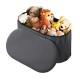 108L Oval Boucle Folding Ottoman Storage Bench Foldable Chair Deep Gray 108L Oval Boucle Folding Ottoman Storage Bench Foldable Chair Deep Gray