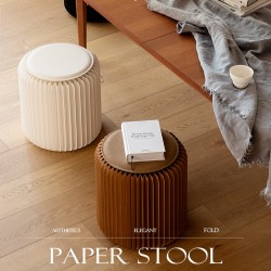 Creative Fashion  Kraft Paper Stool Portable Folding Chair Foot Stool Shoe Bench White Creative Fashion  Kraft Paper Stool Portable Folding Chair Foot Stool Shoe Bench White