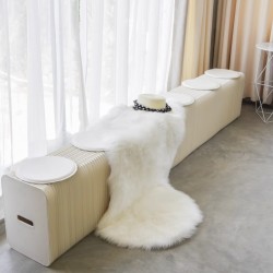 6 Seats Kraft Paper Bench Portable Folding Sofa Foot Stool Shoe Bench White 6 Seats Kraft Paper Bench Portable Folding Sofa Foot Stool Shoe Bench White