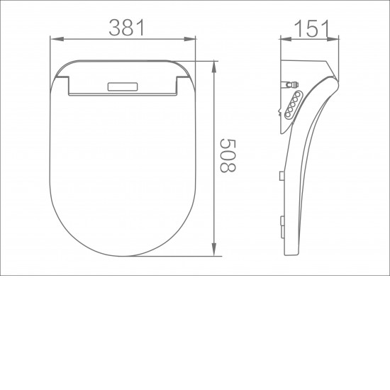 508x381x151mm Electric Intelligent Toilet Cover Seat with Self Hygiene and Instant Heating for toilet