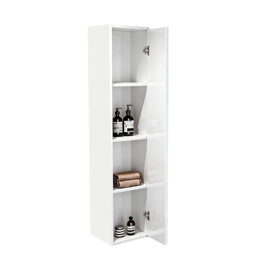 350x300x1600mm Height Plywood Fluted Tall Cabinet Matt White