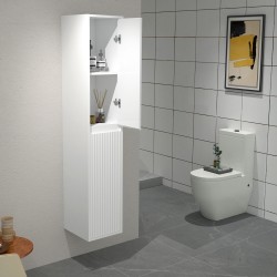 1600mm Height Plywood Fluted Tall Cabinet Matt White 1600mm Height Plywood Fluted Tall Cabinet Matt White