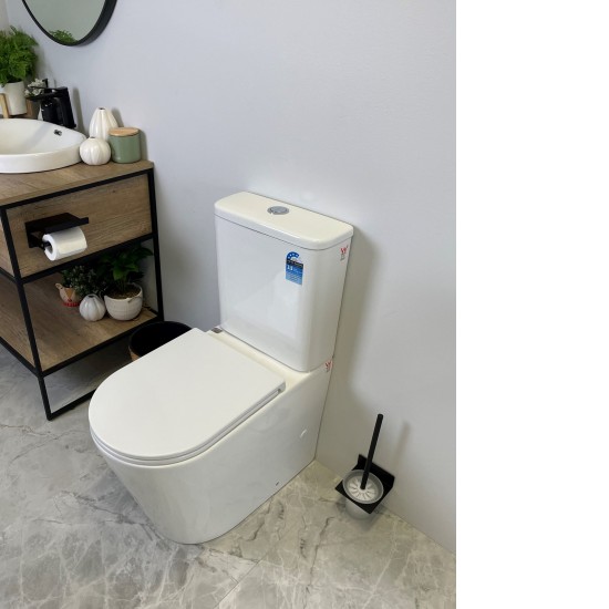 670x360x850mm Bathroom Whirlpool Silent Comfort Height Back To Wall White Ceramic Toilet Suite