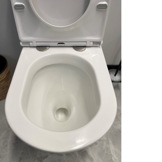 670x360x850mm Bathroom Whirlpool Silent Comfort Height Back To Wall White Ceramic Toilet Suite