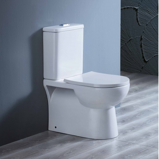 860x380x860mm Ceramic White Rimless Back To Wall Toilets Suite Two Piece Toilets 